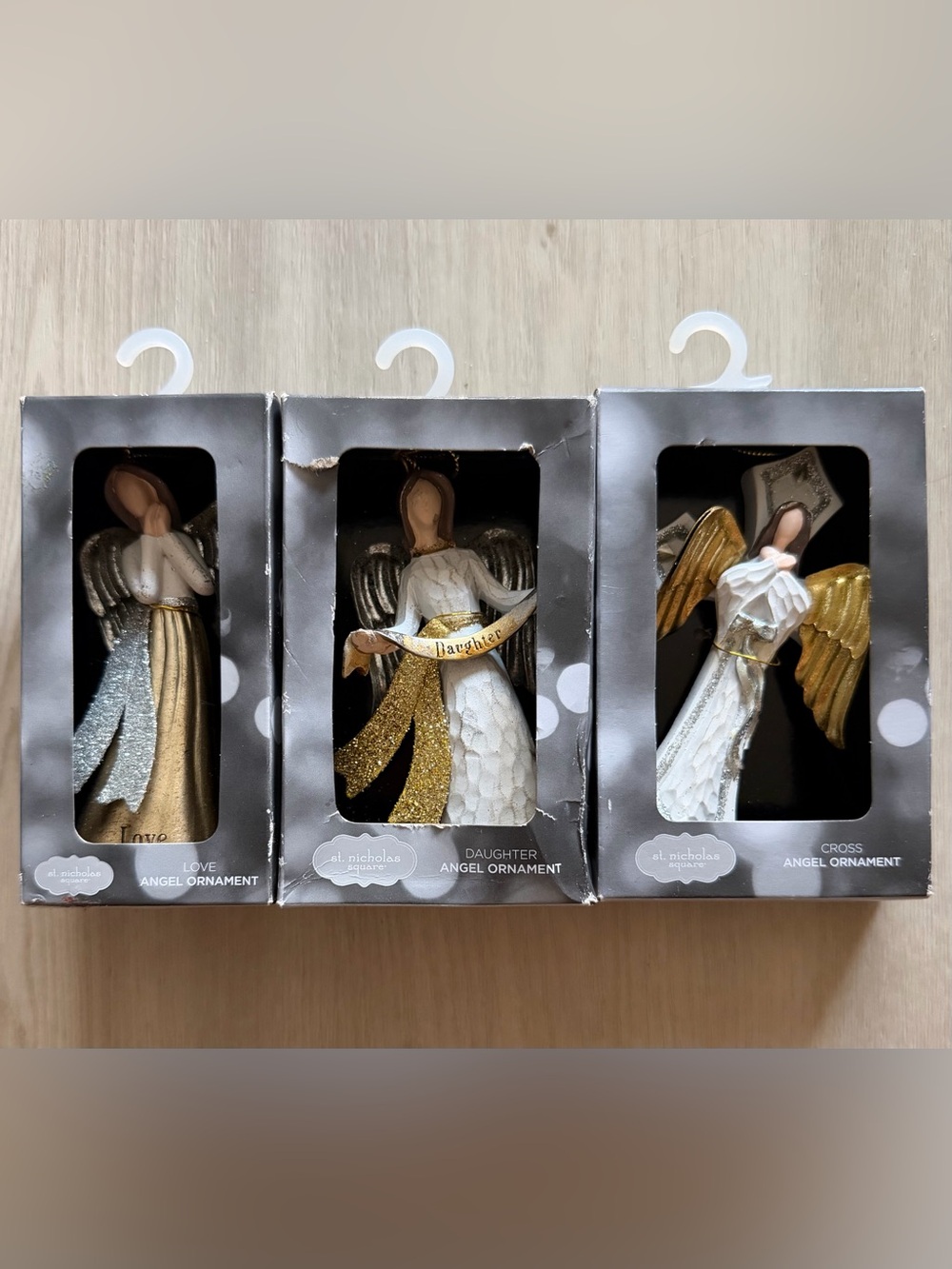 3 St. Nicholas Square: Angel - Cross Ornament - Nativities & Angels